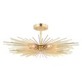 Glowflow 24 in. Nikko 6 Light Semi-Flush Mount, Gold GL1639475